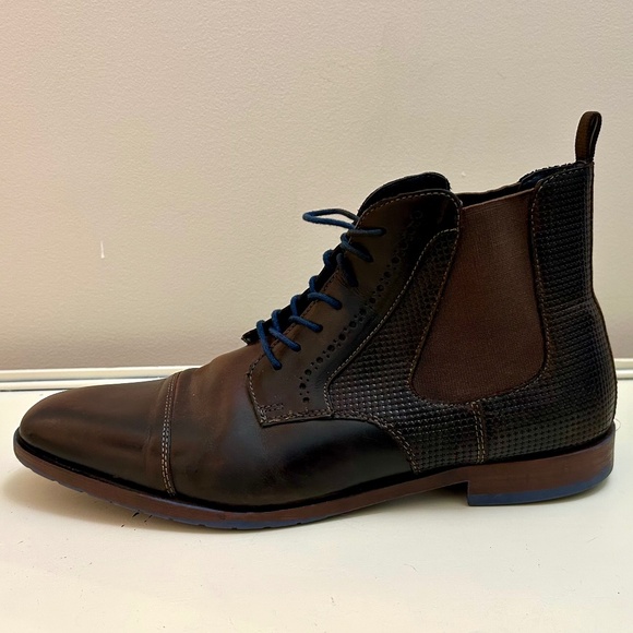 Stacy Adams Men's Rafferty Dressy Pointed Cap Toe Lace Up Brown Leather Sz 10.5 - Picture 3 of 10